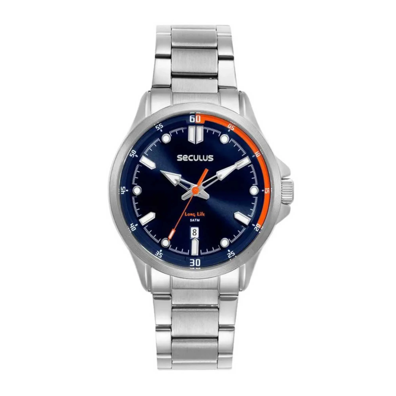 Relógio Masculino Seculus Prata Azul