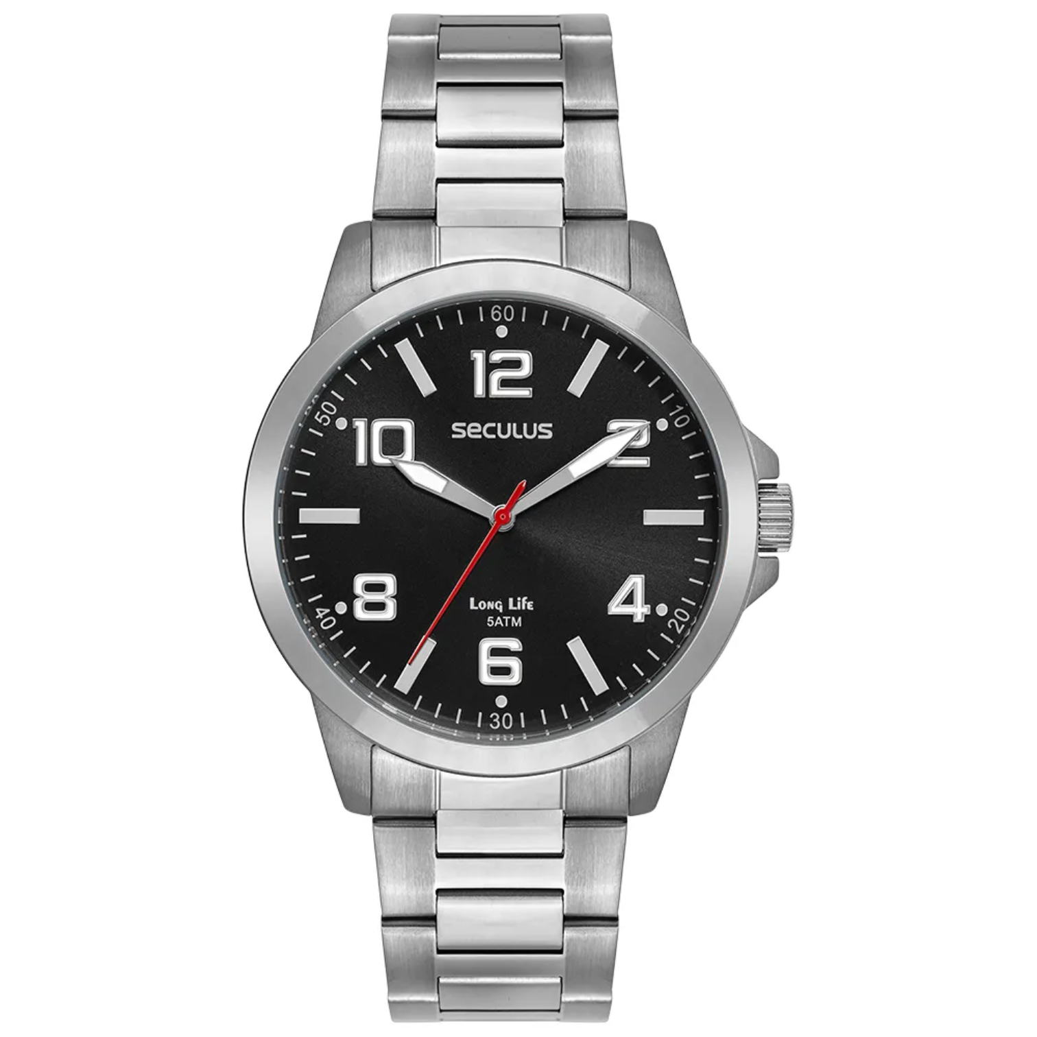 Relógio Masculino Seculus Prata Preto