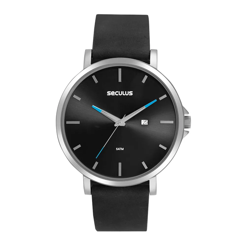 Relógio Masculino Seculus Prata Preto