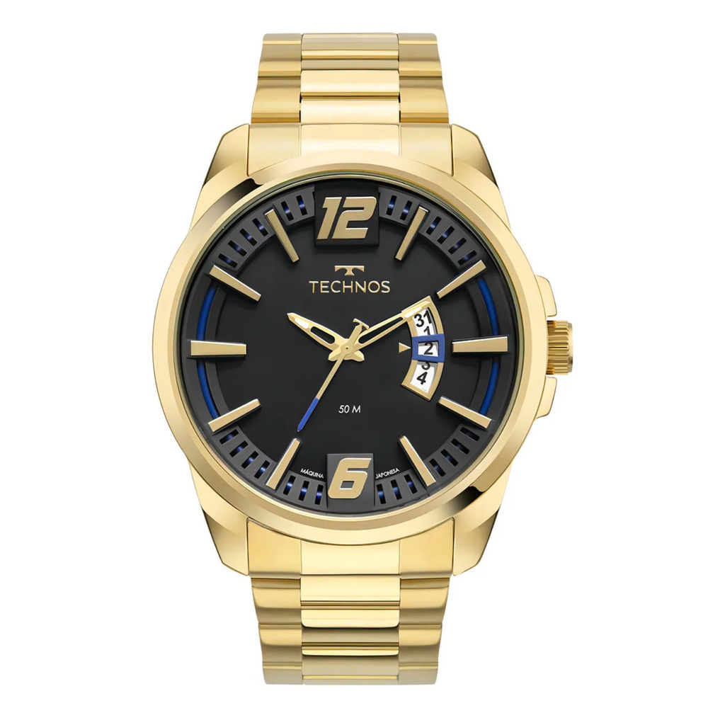 Relógio Masculino Technos Dourado Preto
