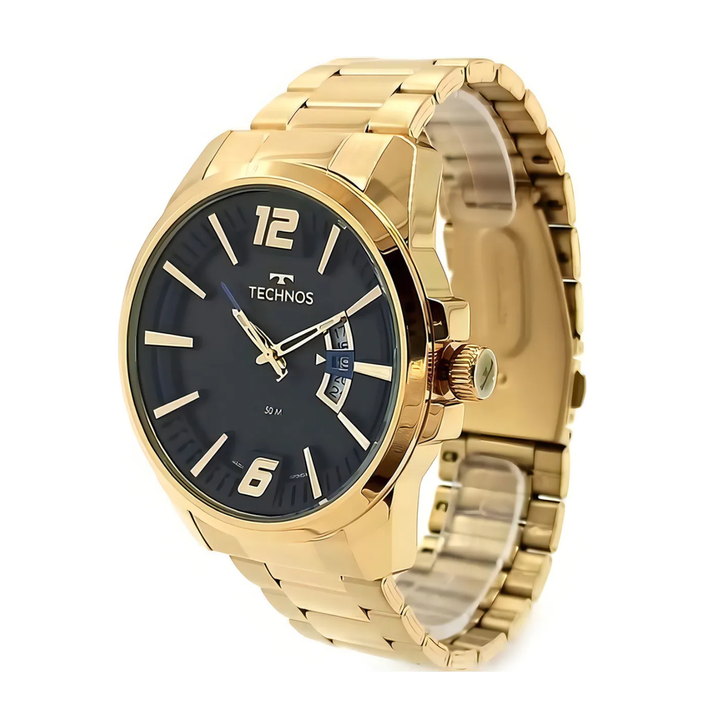 Relógio Masculino Technos Dourado Preto
