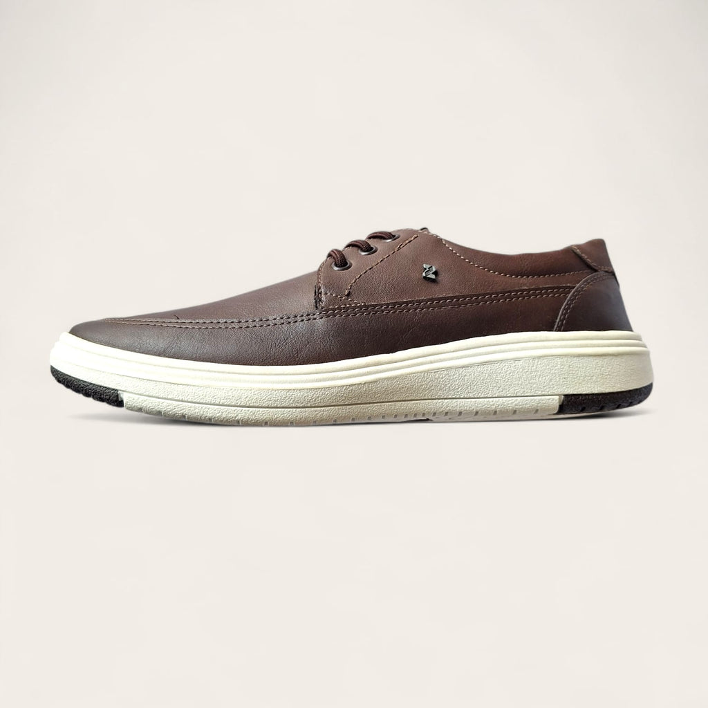Sapatenis masculino stir estiloso esportivo café solado branco