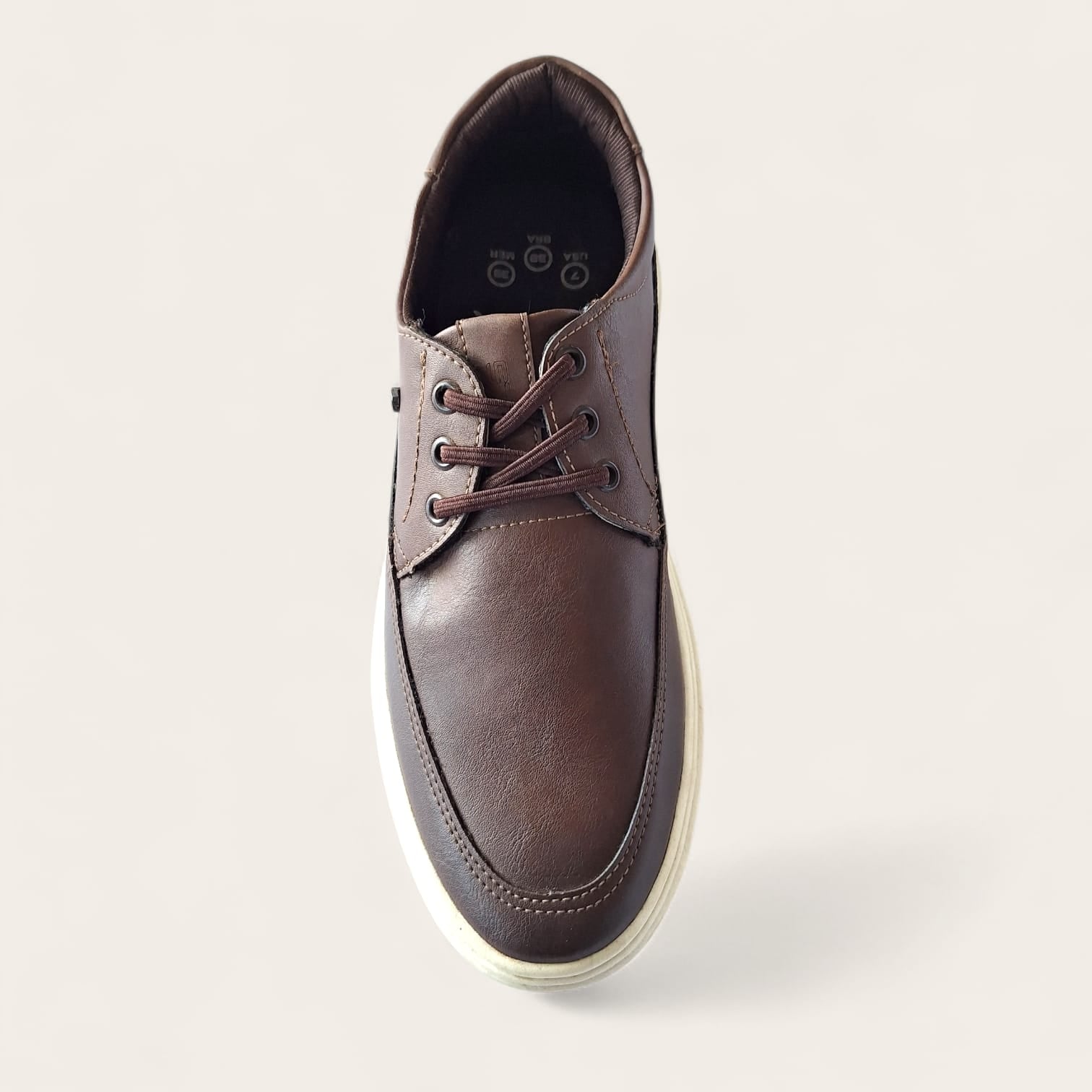 Sapatenis masculino stir estiloso esportivo café solado branco
