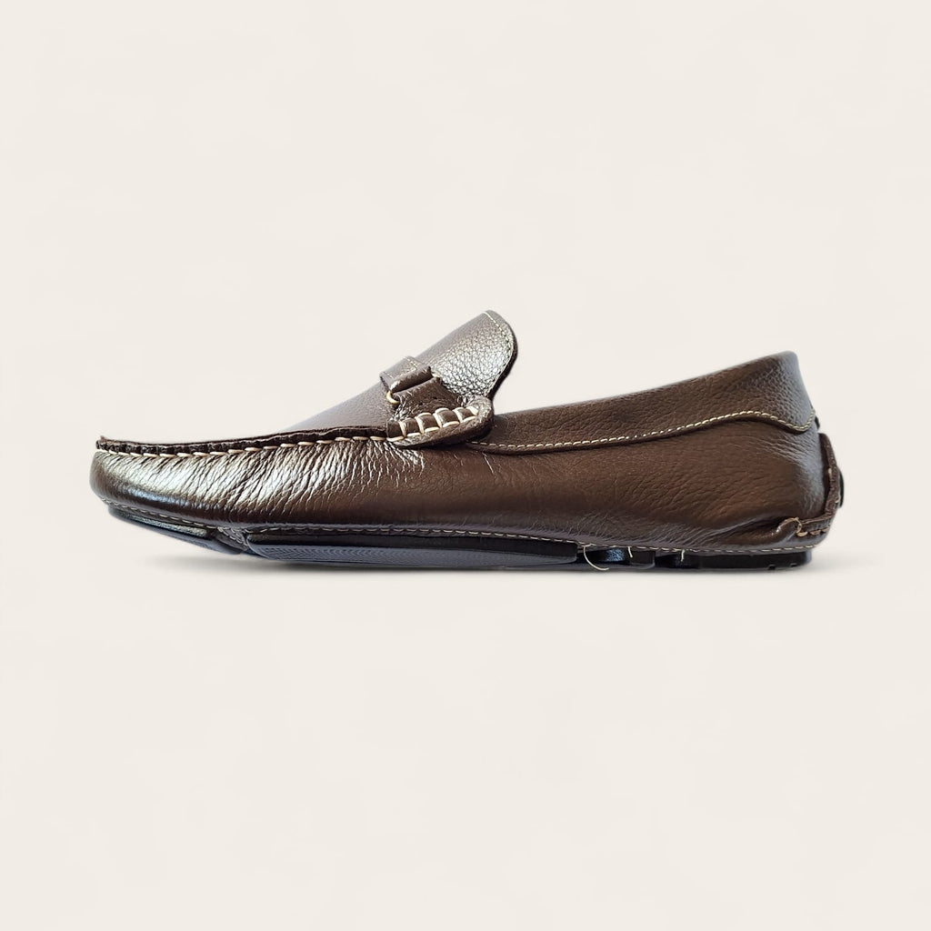 Sapato em couro masculino score - cafe