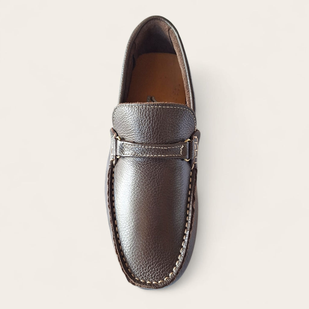 Sapato em couro masculino score - cafe