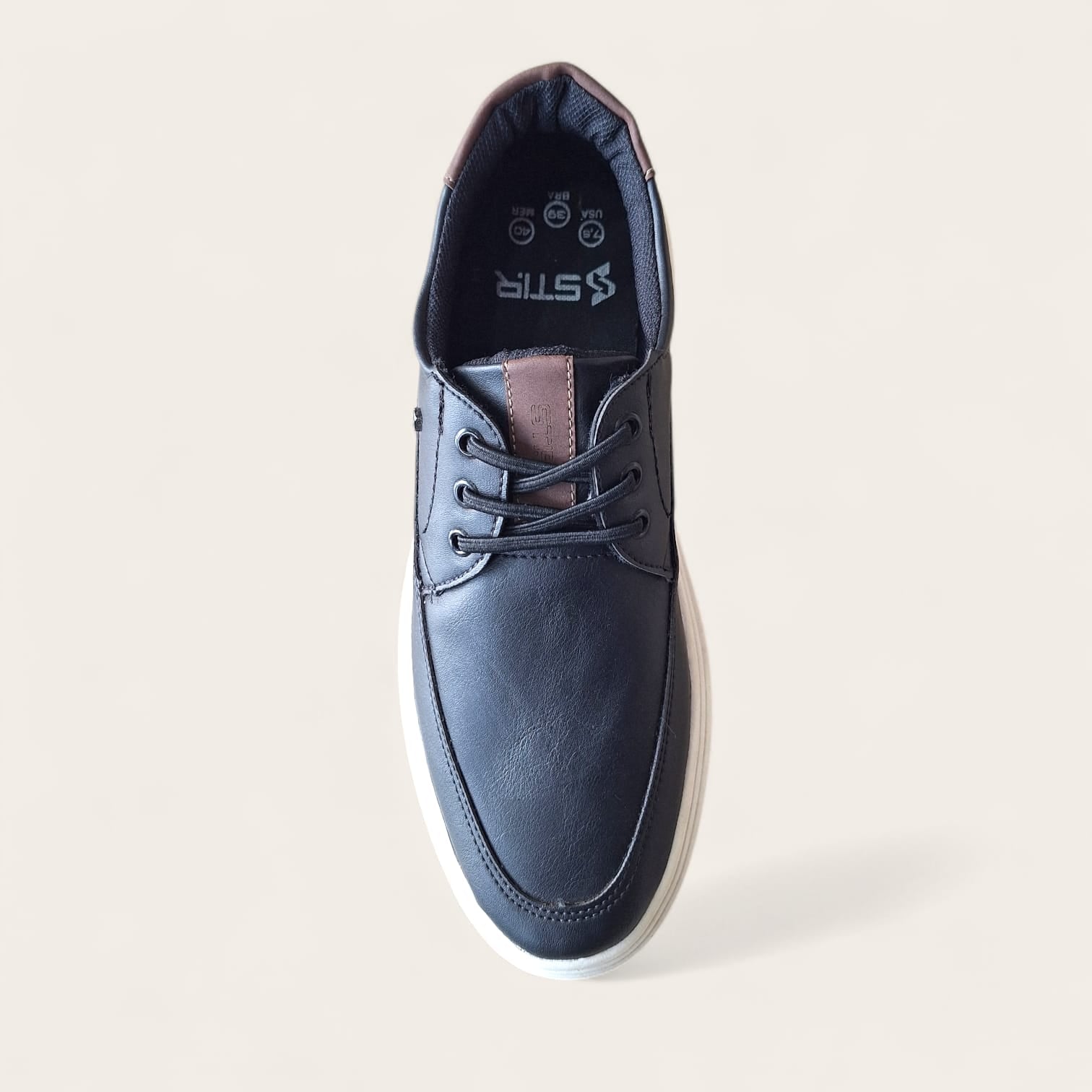 Sapatenis masculino stir esportivo preto/branco