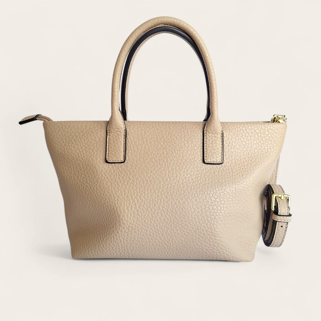 Bolsa Feminina Bege Estruturada – Alça de Mão e Transversal