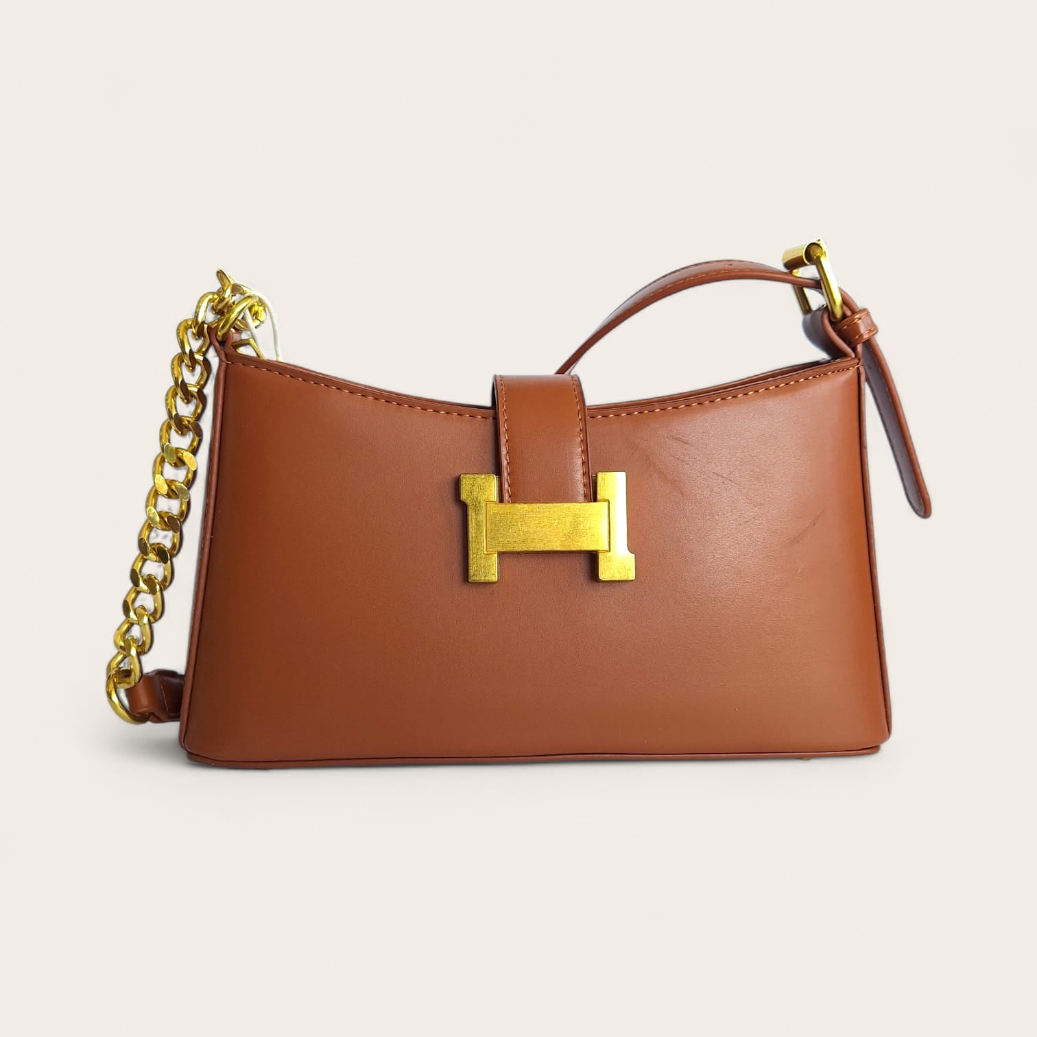 Bolsa Feminina Alça Corrente Marrom