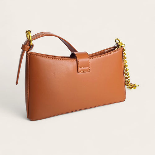 Bolsa Feminina Alça Corrente Marrom