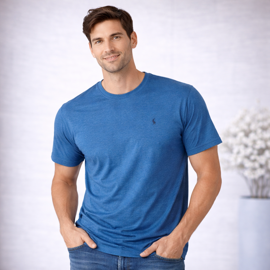 Camiseta Masculina Balada Azul Médio TAM: G