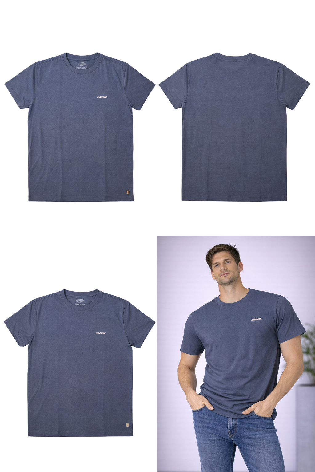 Camiseta Masculina Mormaii Azul Mescla TAM: M