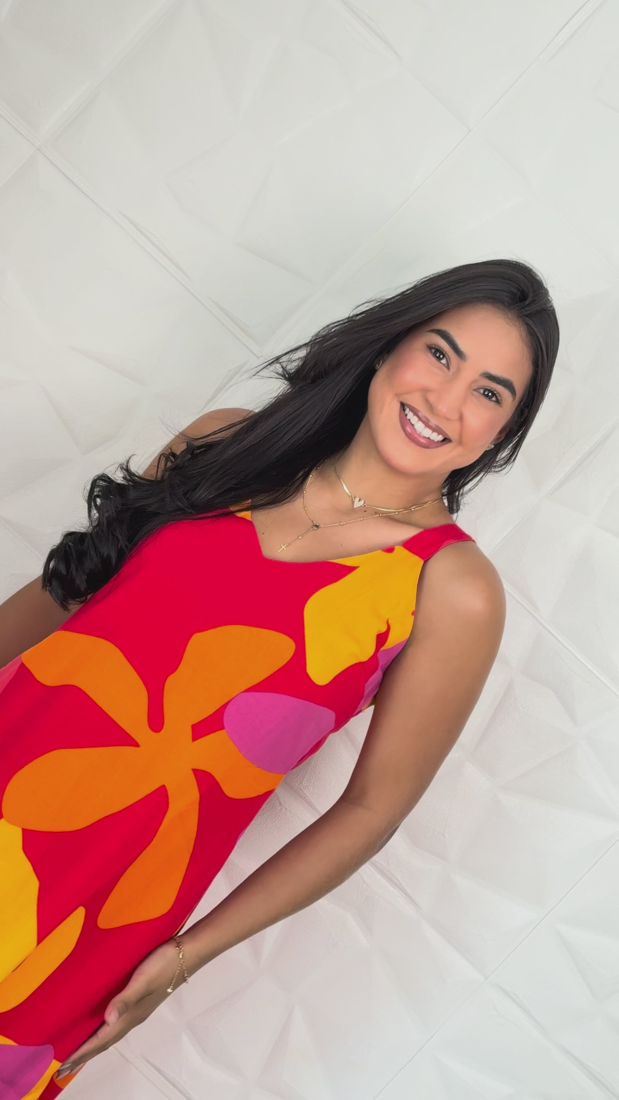 Vestido Curto Vermelho Estampado TAM: M