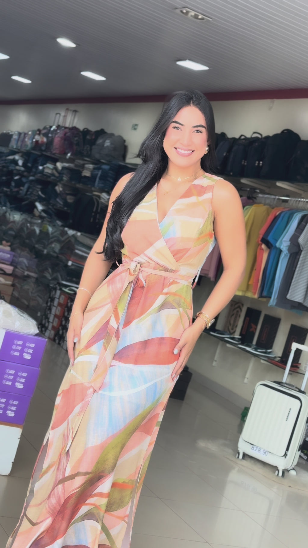 Vestido longo estampado outono TAM:P