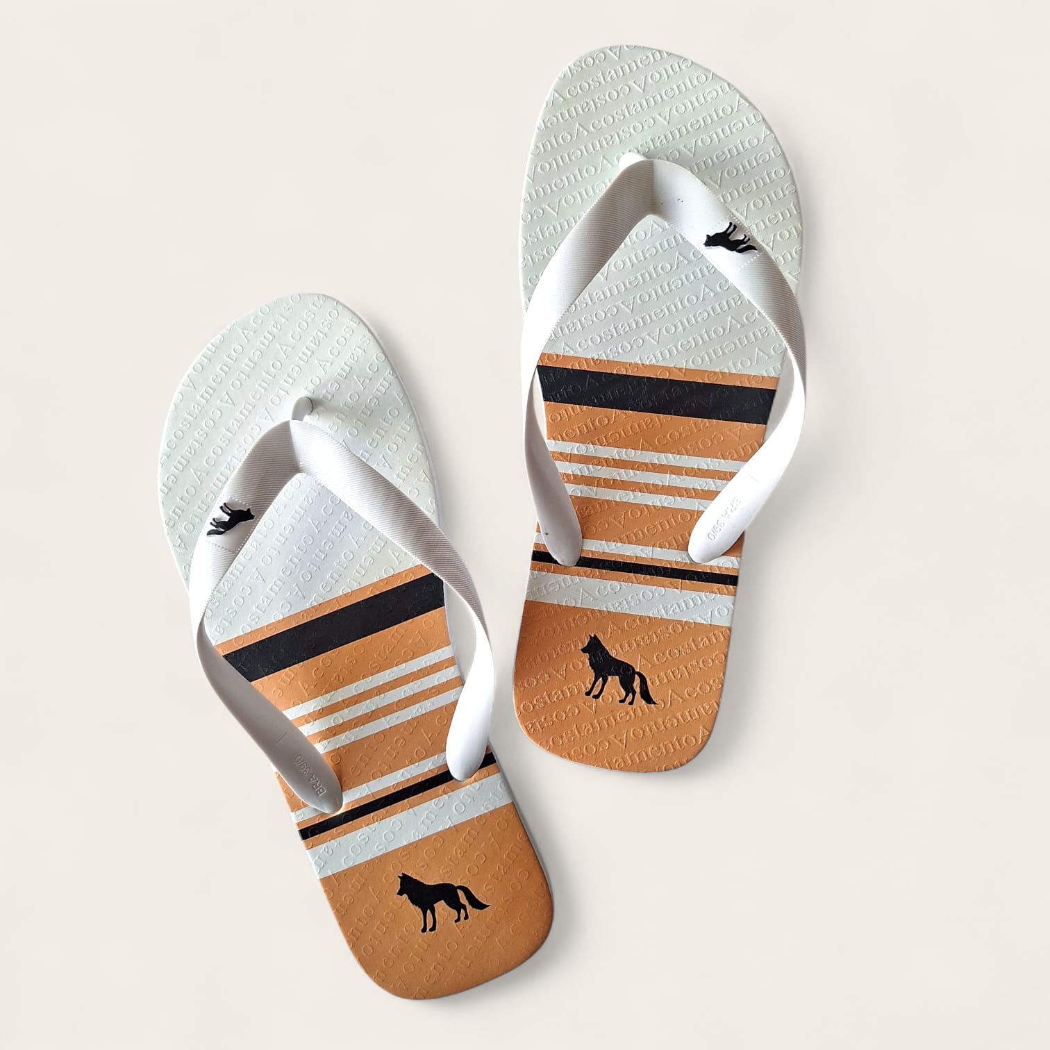 Sandalia masculina acostamento - branco/areia listras