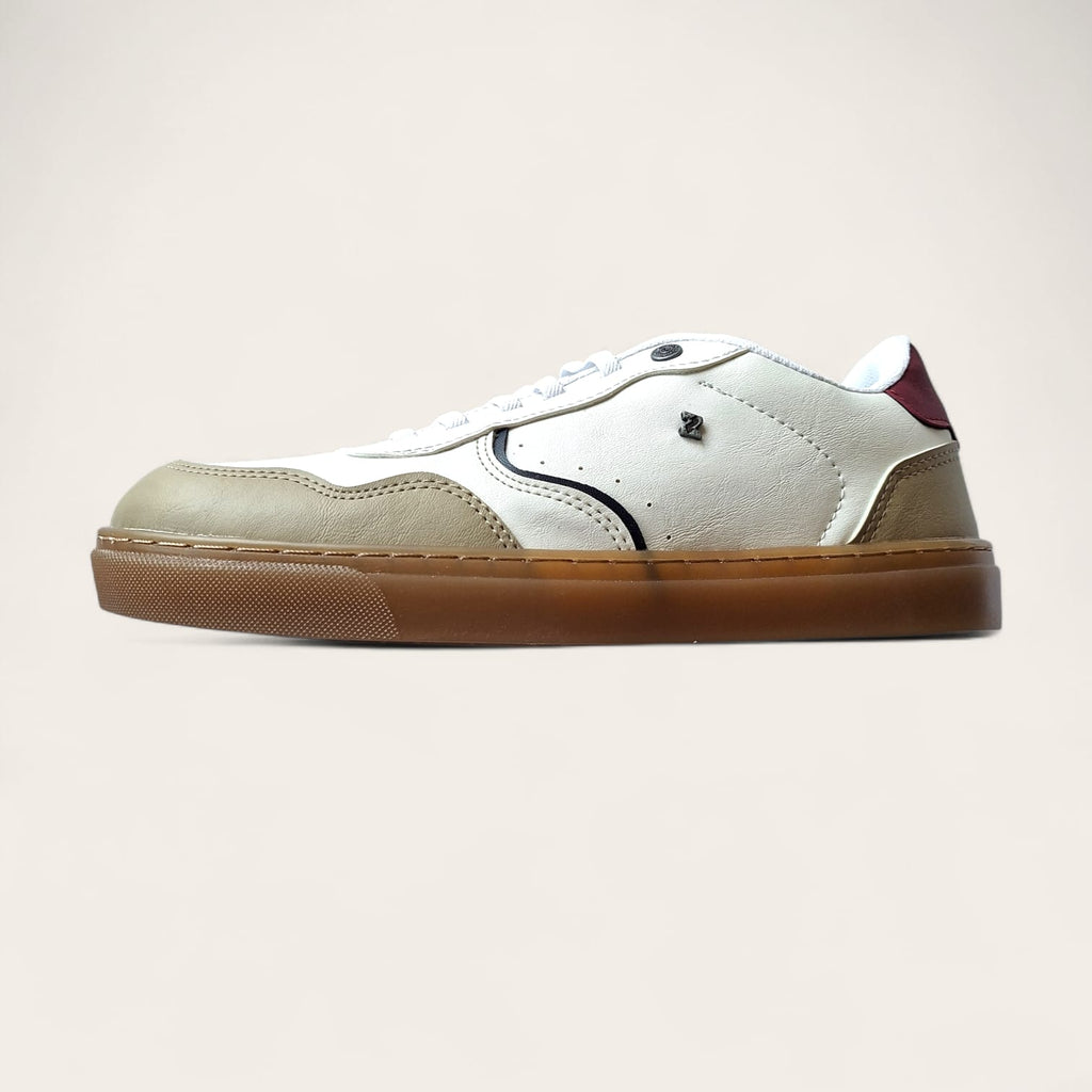 Sapatenis masculino estiloso branco/vermeho