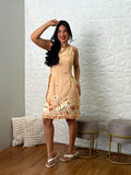 Vestido Midi Bege com Estampa Floral TAM: M