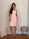 Vestido Midi Rosa com Recorte TAM: P